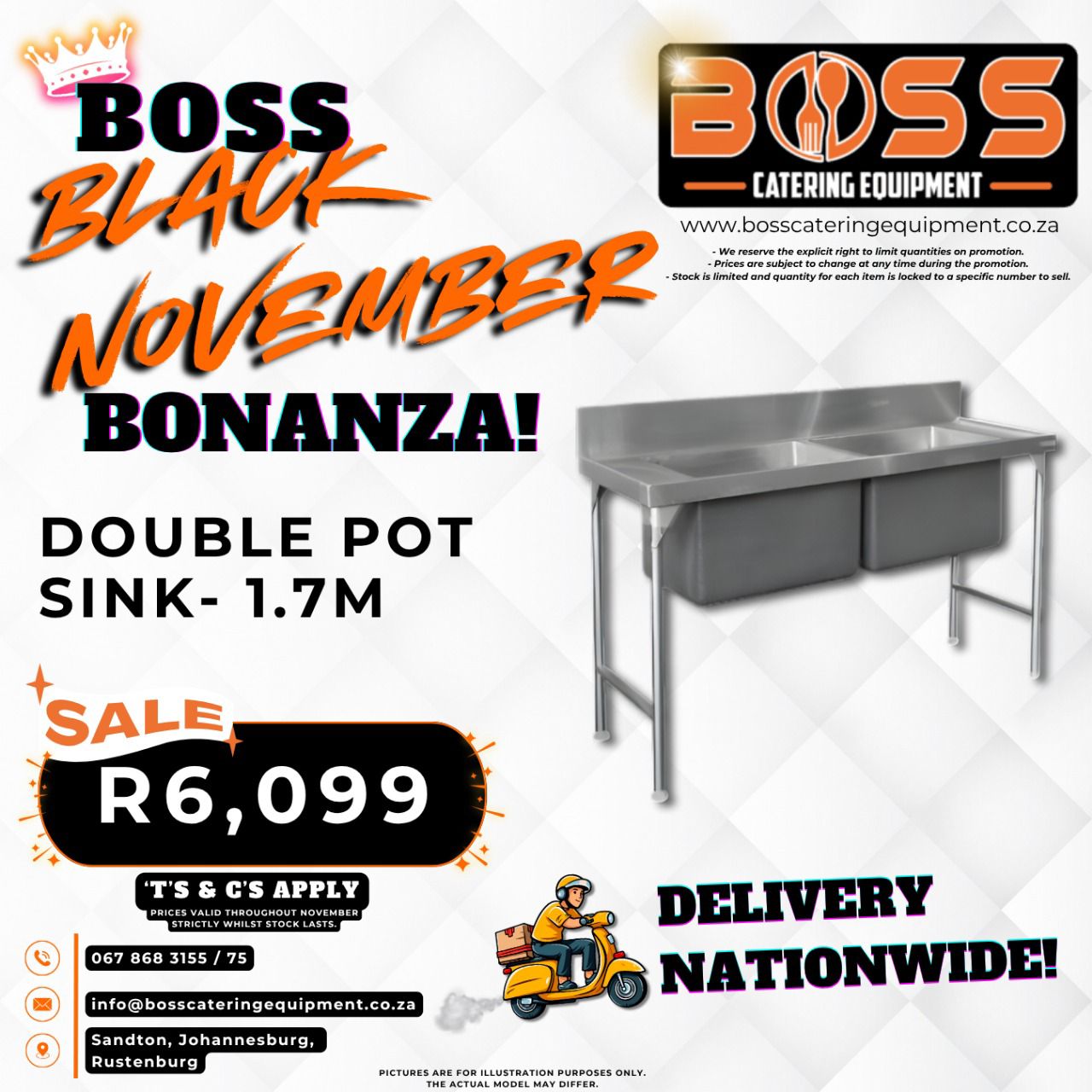 Double Pot Sink 1700mm - *BLACK FRIDAY*