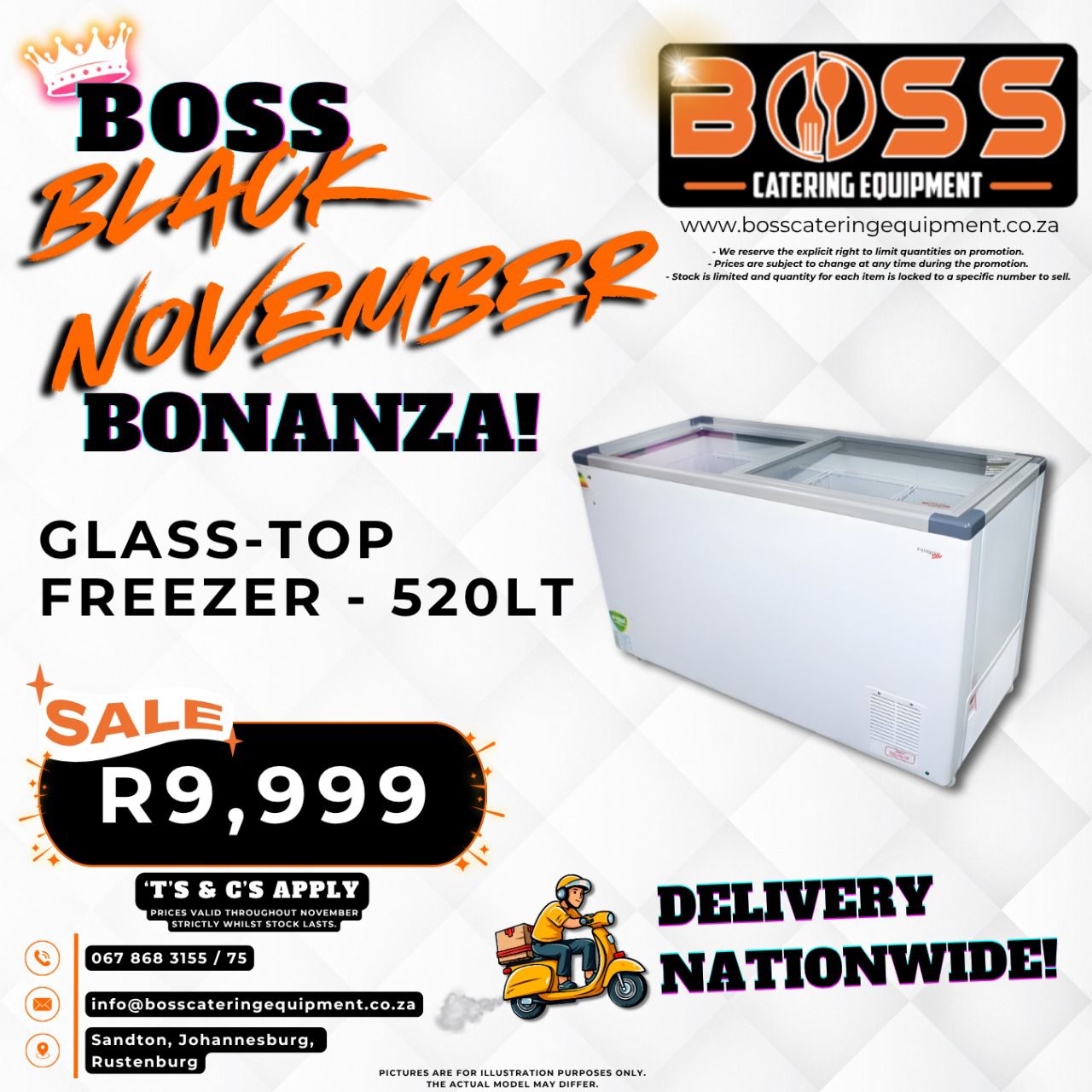 Glasstop Display Freezer 520l - *BLACK FRIDAY*