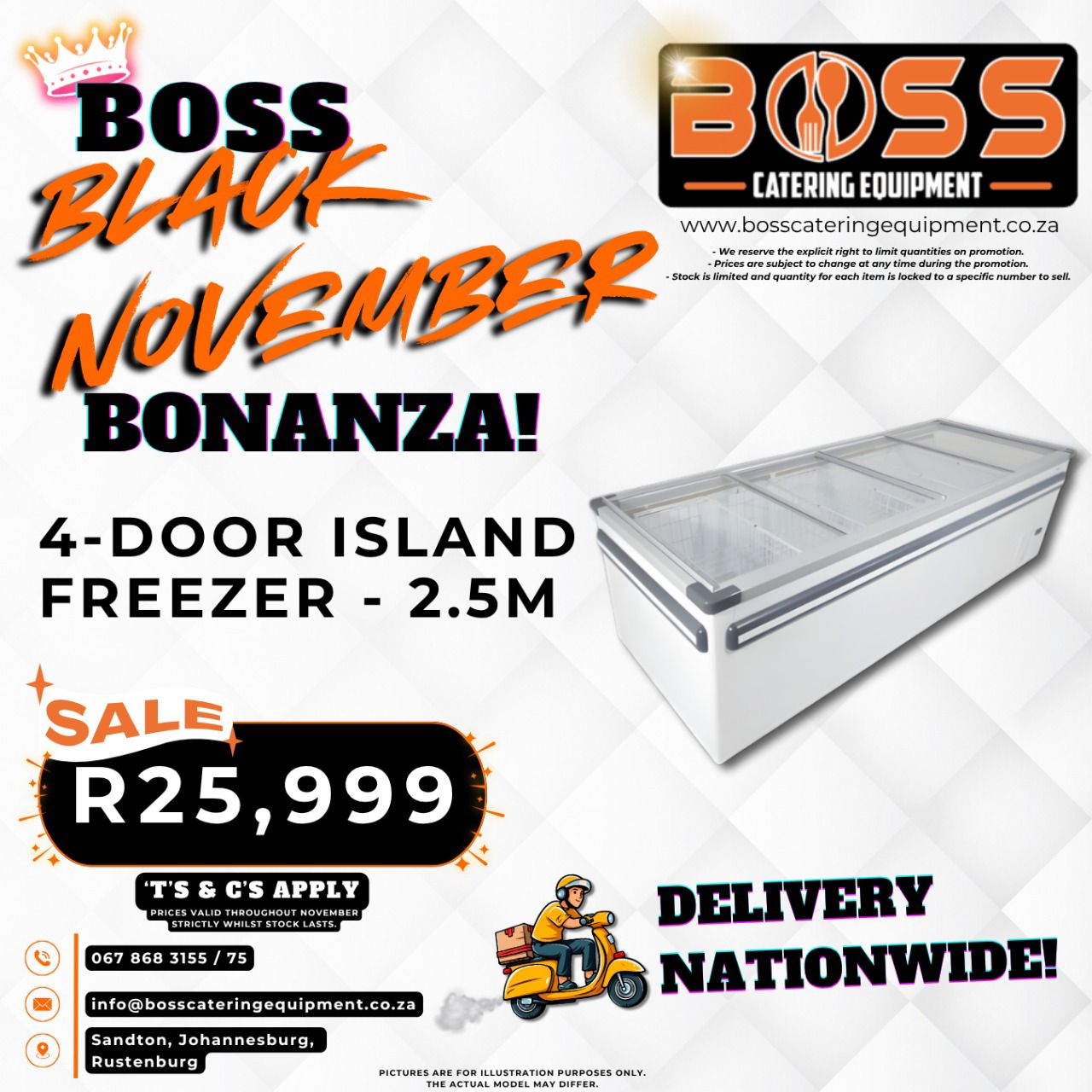 Fridgestar Island Freezer 2.5m - *BLACK FRIDAY*