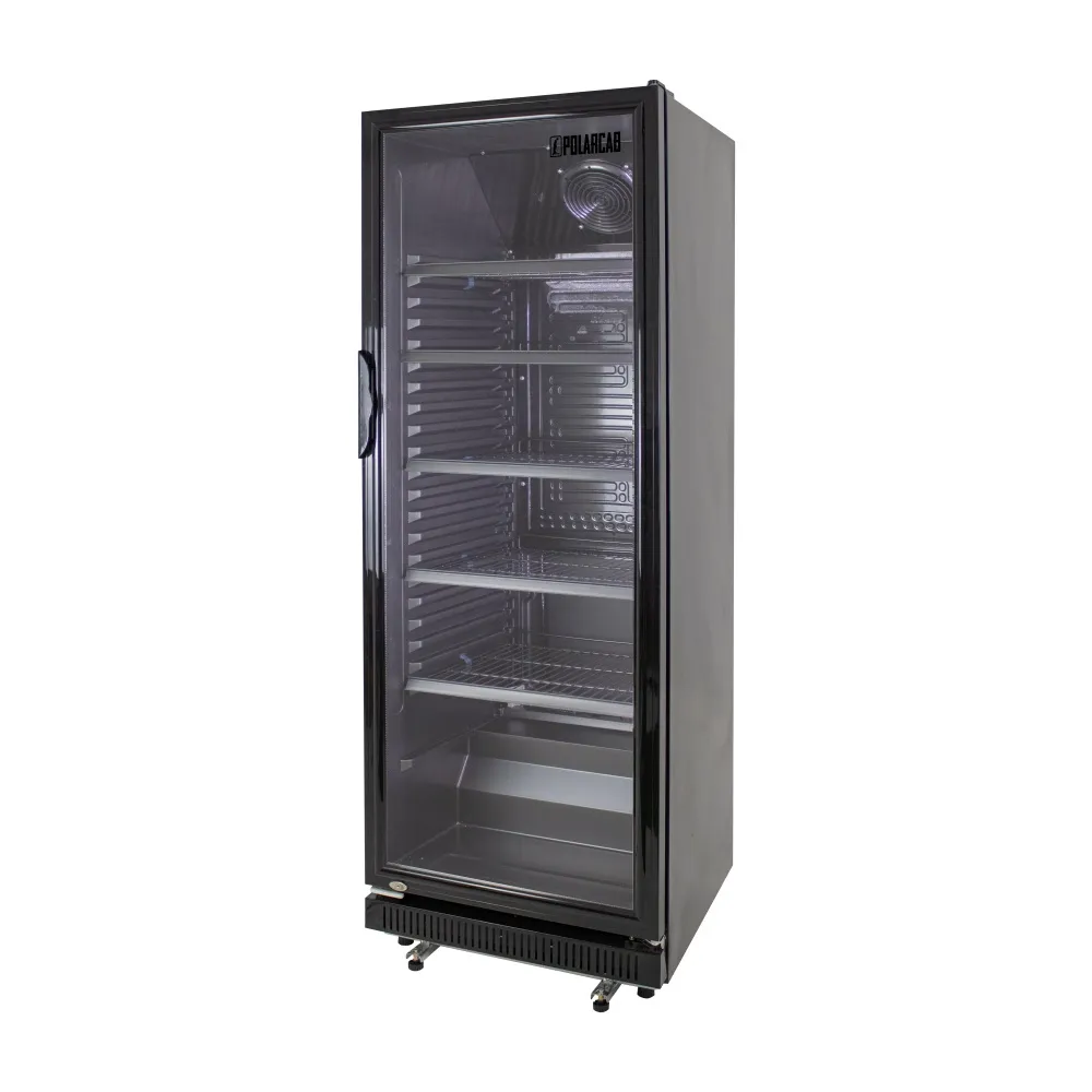 POLARCAB Black Single Door Display Fridge