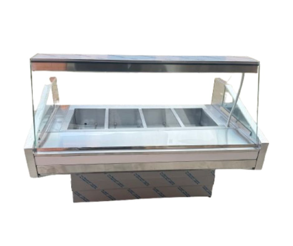 6 Divison Bain Marie Warmer - FLAT Glass (2.5M)