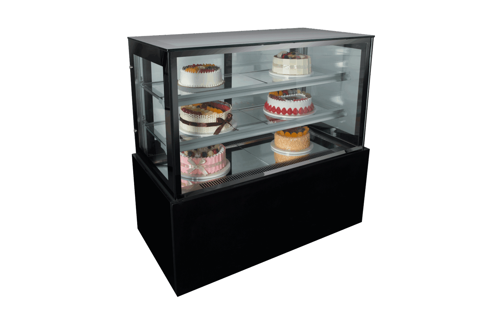 Flat Glass Cake Display Fridge 900mm - Floor Standing