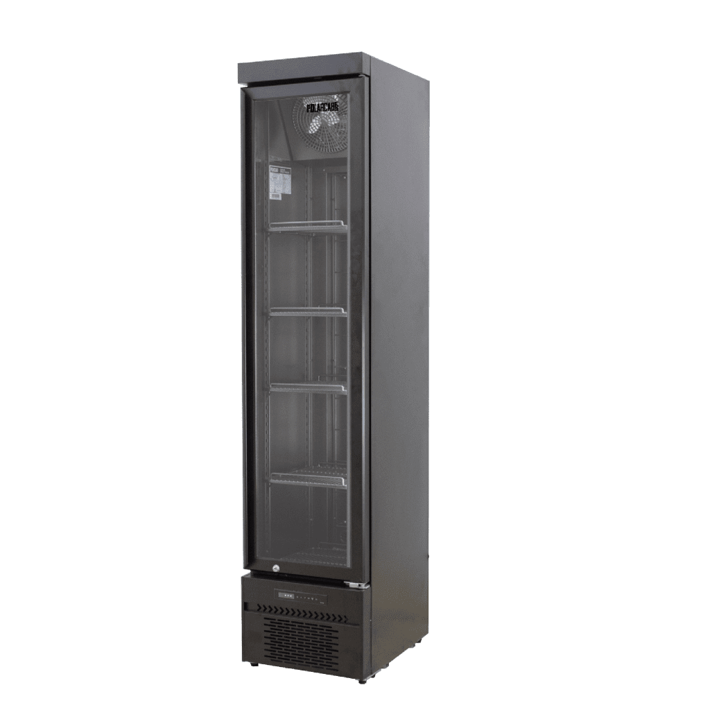 *POLARCAB* Single Door Fridge - SLIM LINE BLACK