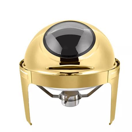Gold Round Chafing Dish - With Window
